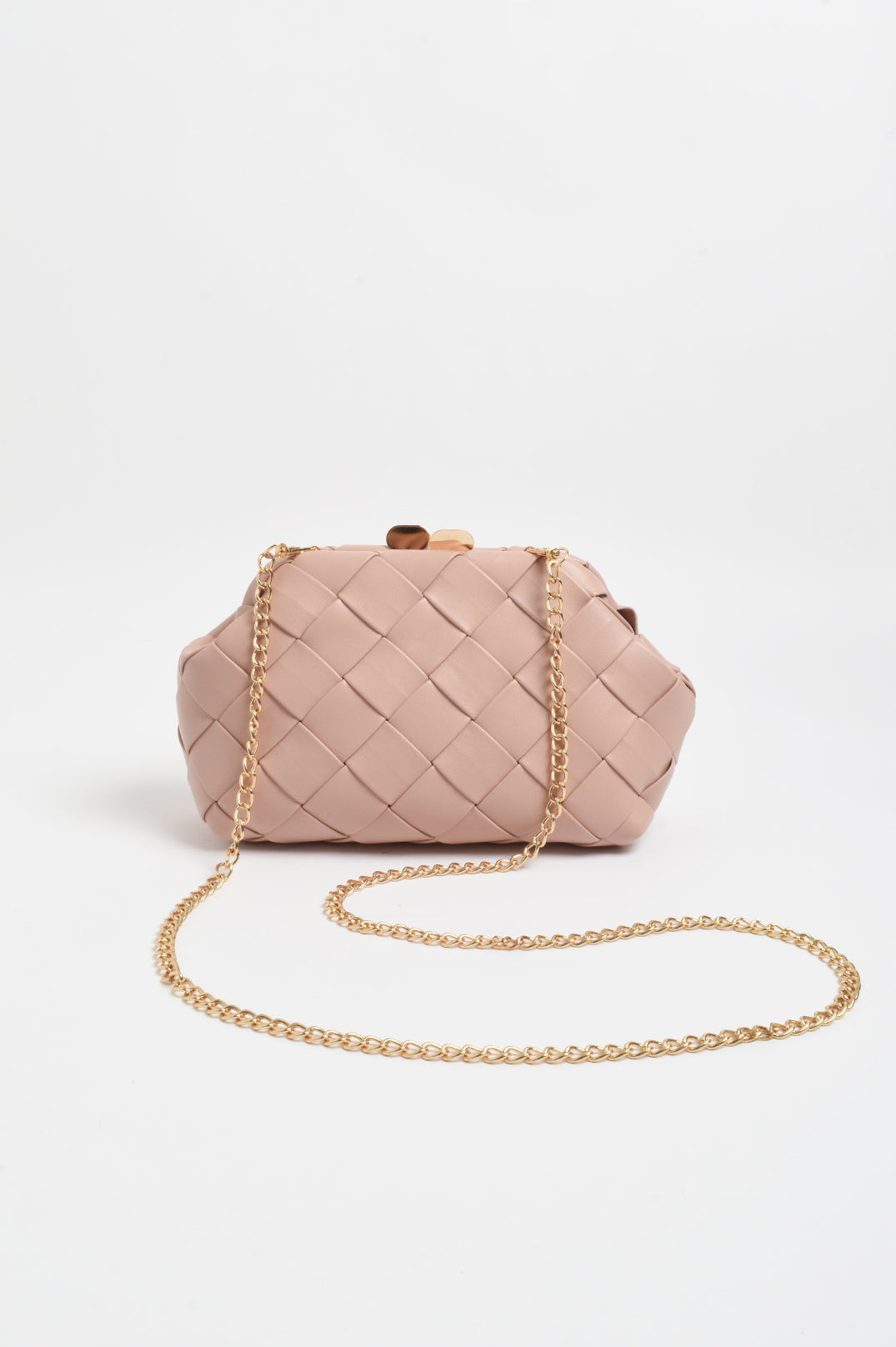 Amelie Weave Clutch Pink