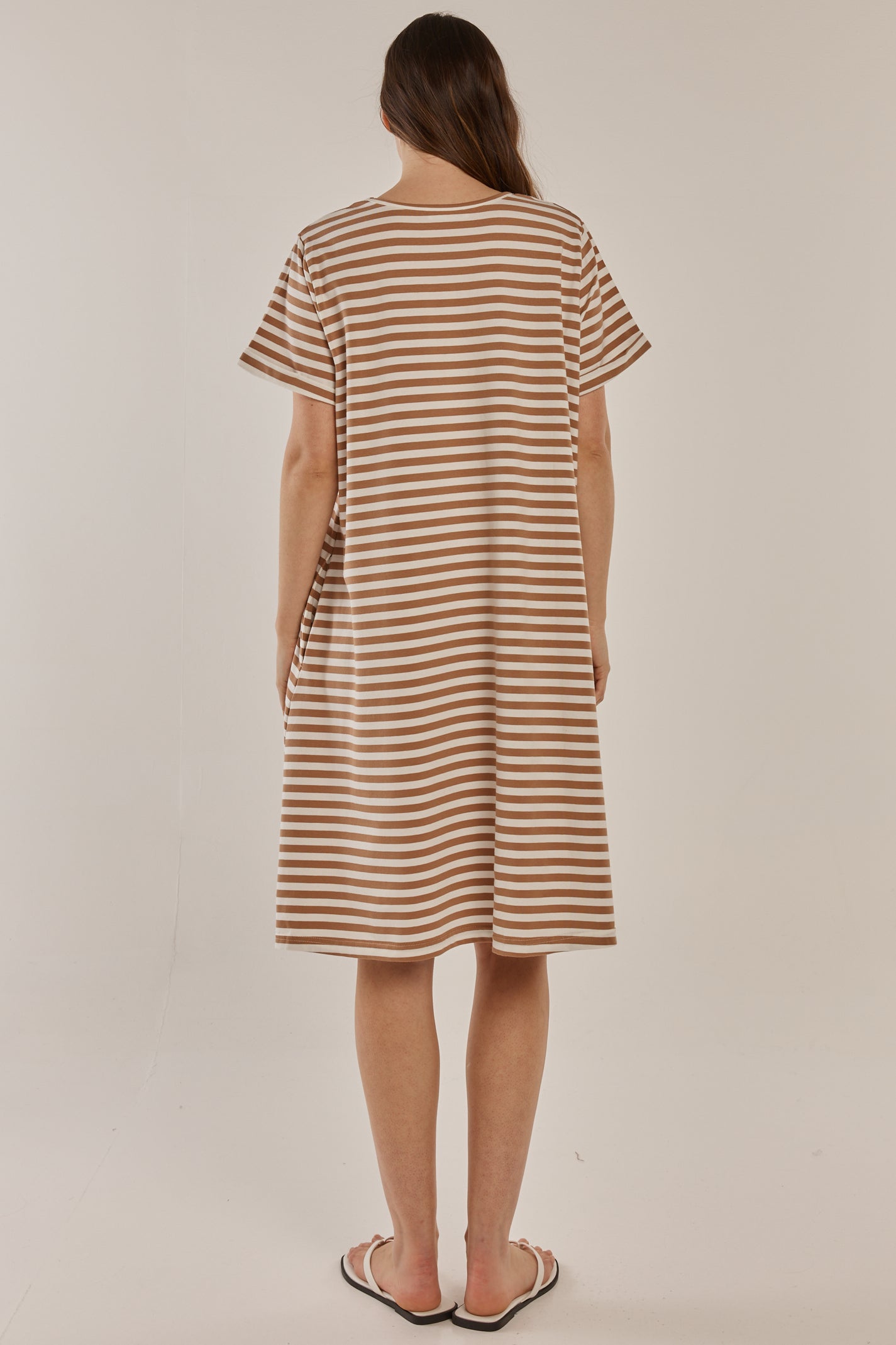 Rue Dress Beige Stripe
