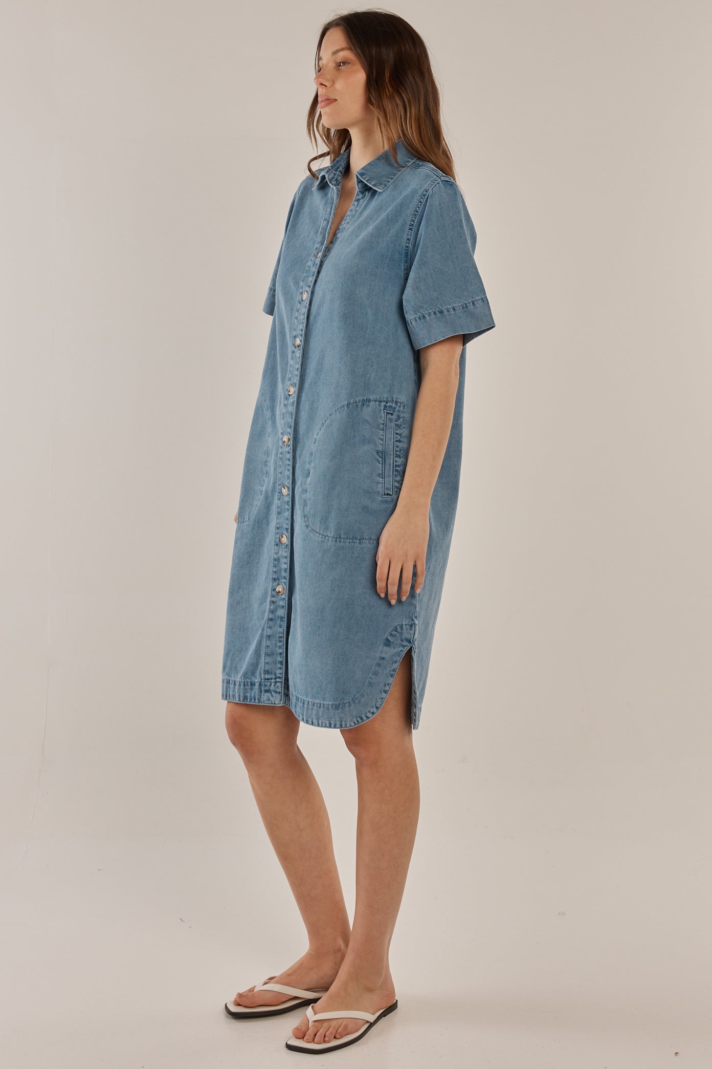Dawson Denim Dress- Mid Blue