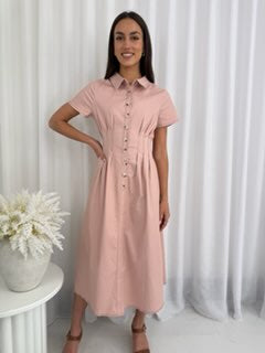 Dana Denim Dress Pink