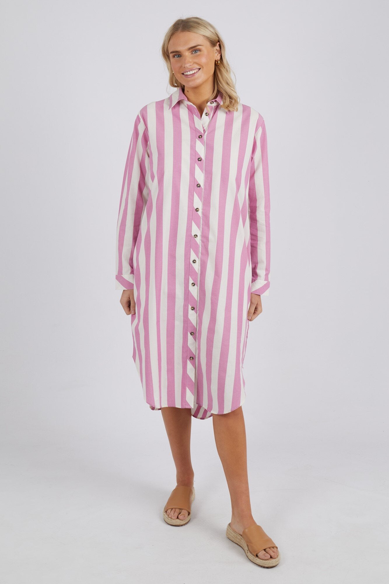 Mulberry Stripe Shirt Dress