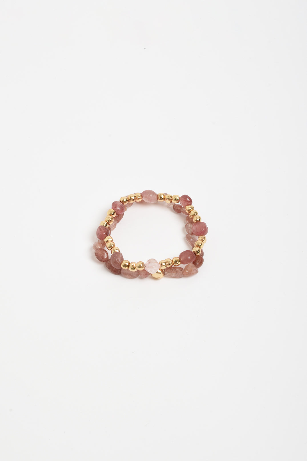 Stone Metal Mix Bracelet Set Pink