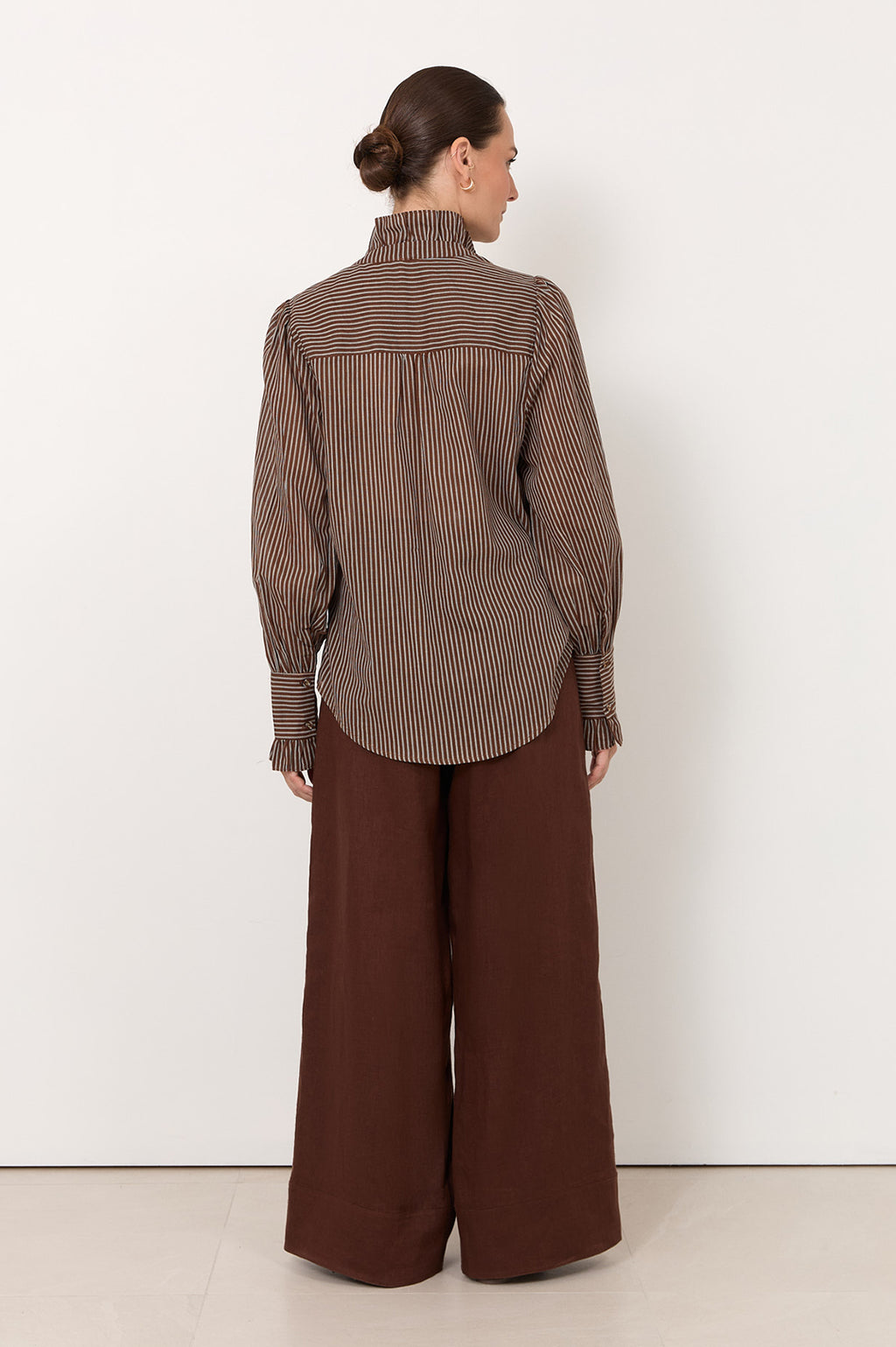 Maeve Stripe Shirt Chocolate