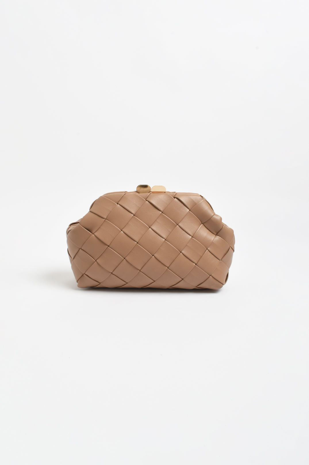 Amelia Weave Clutch Camel