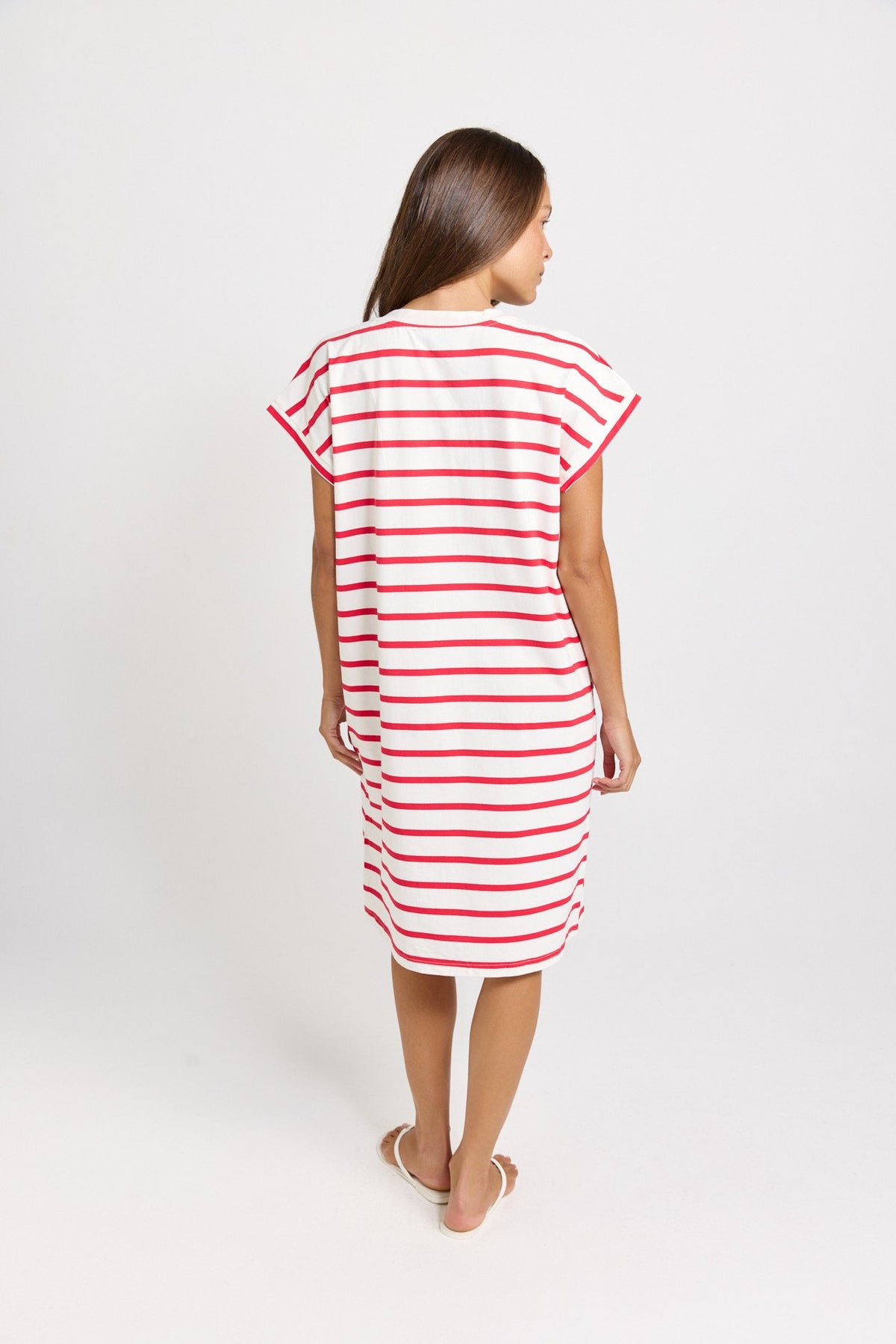 Zena T-Shirt Dress Red/White