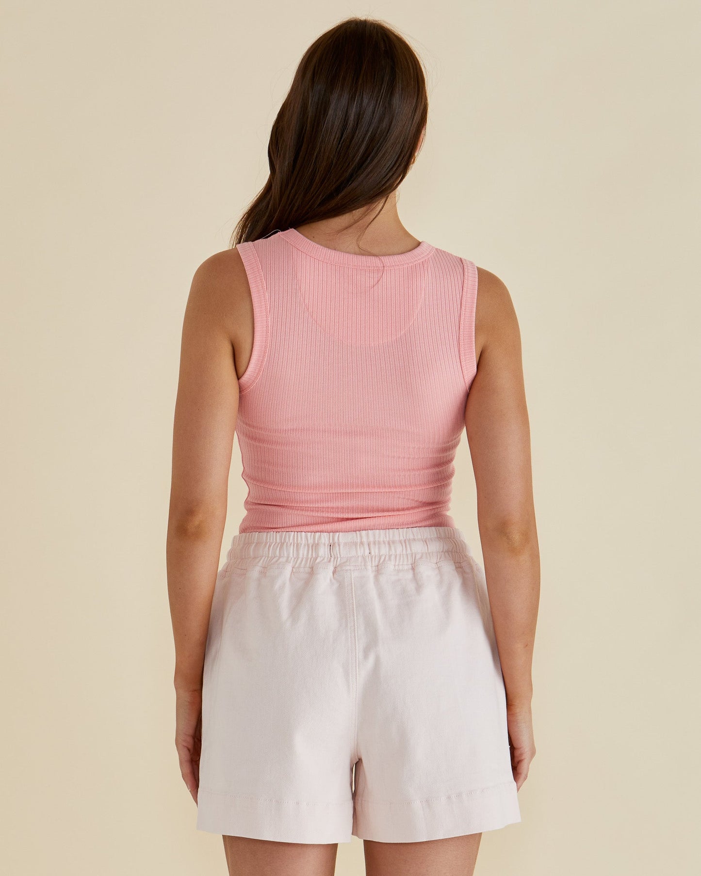 Francis Rib Tank Peach