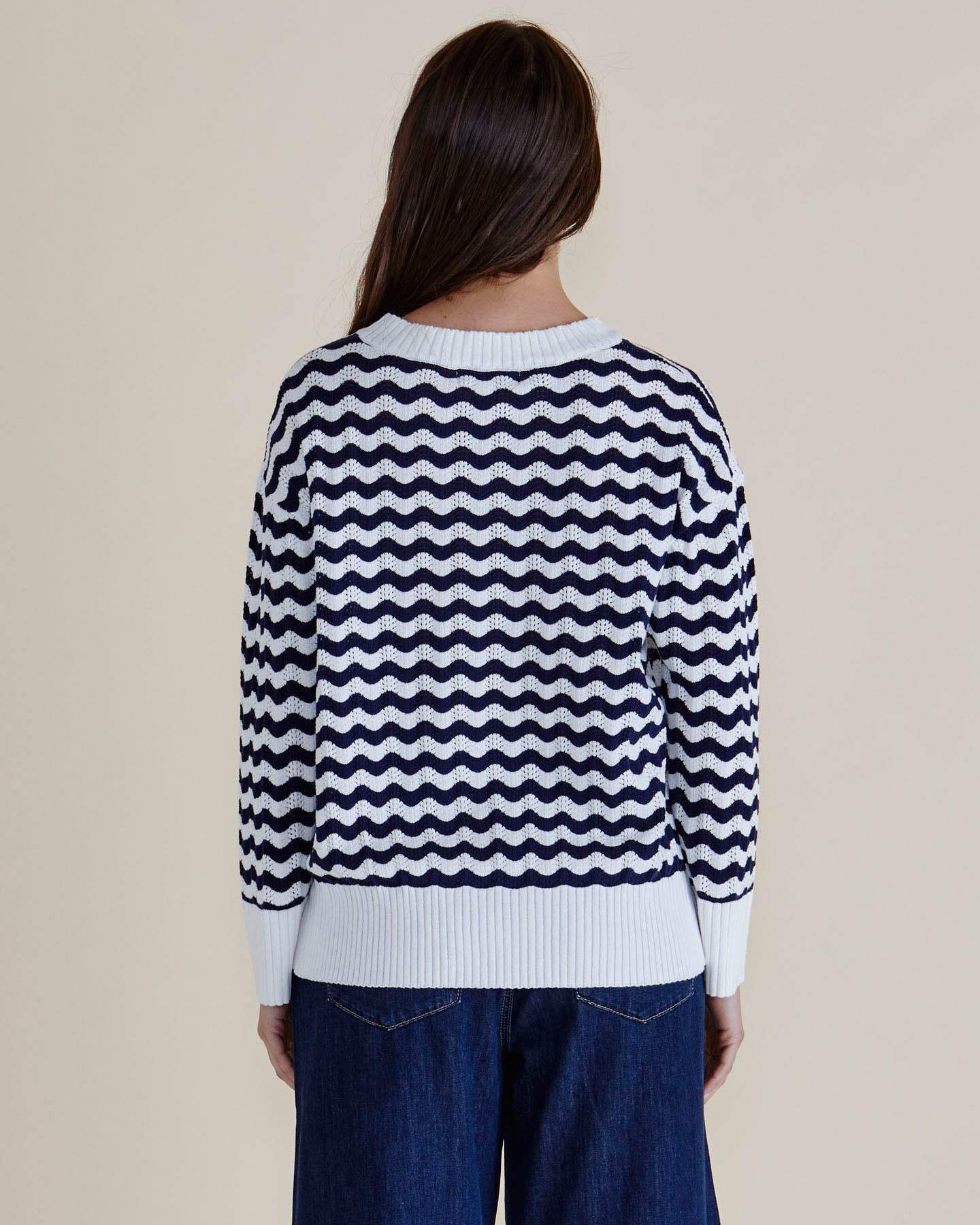 Ember Knit Jumper Navy/White
