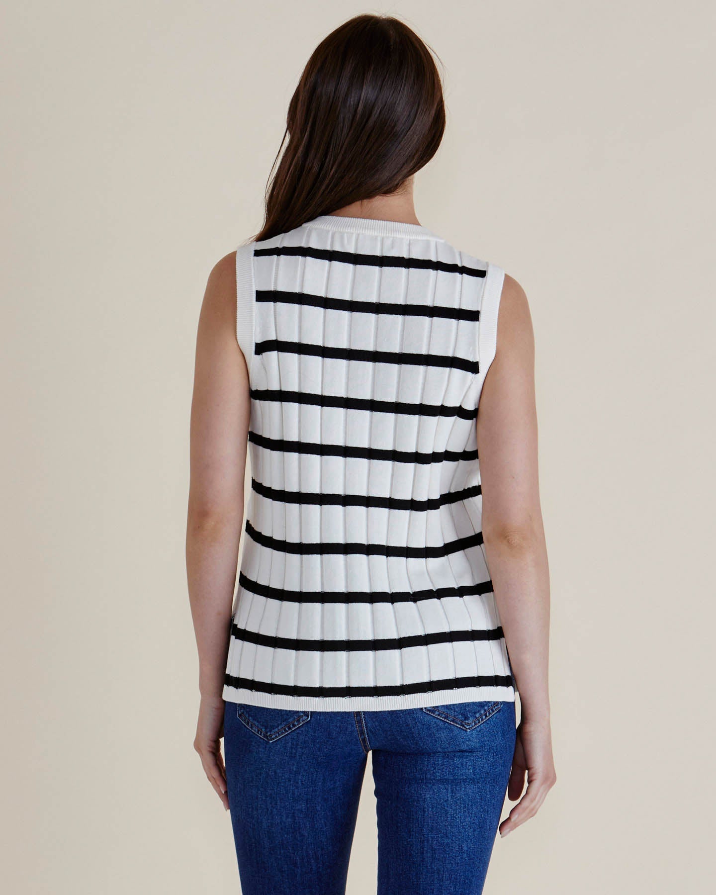 Nicollete Knit Vest Black/White