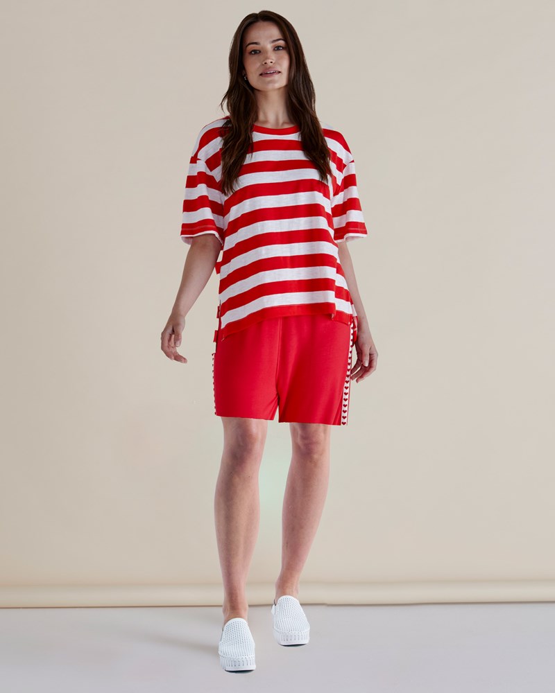 Sia Wide Leg Shorts Red