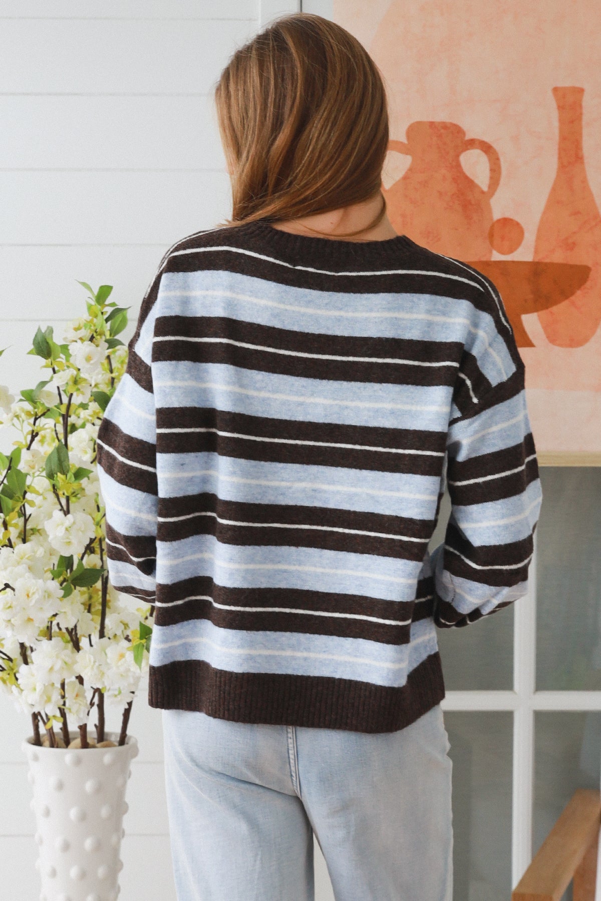 Kelly Stripe Knit Blue/Coffee