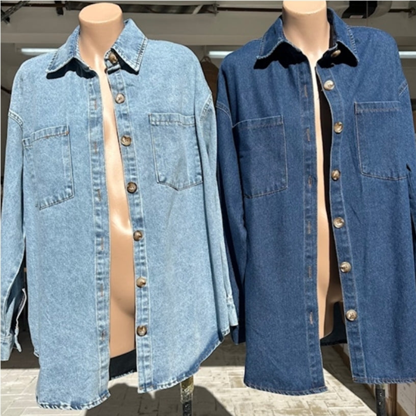 Cowboy Shacket Dark Denim