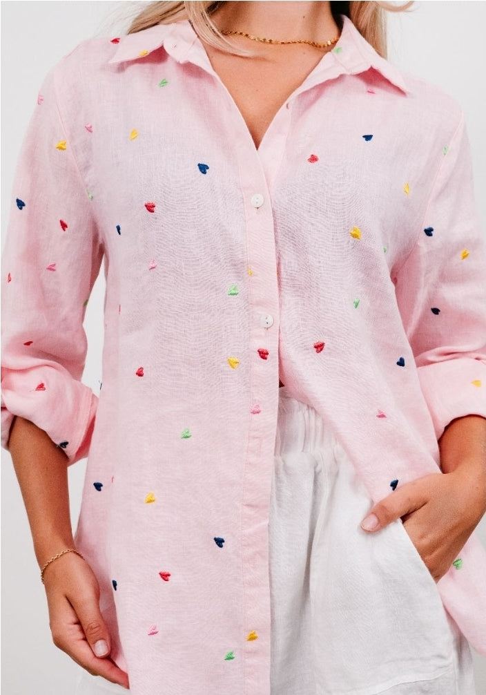 Rainbow Heart Shirt Pink