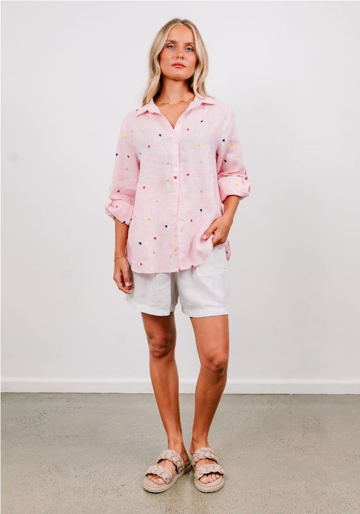 Rainbow Heart Shirt Pink