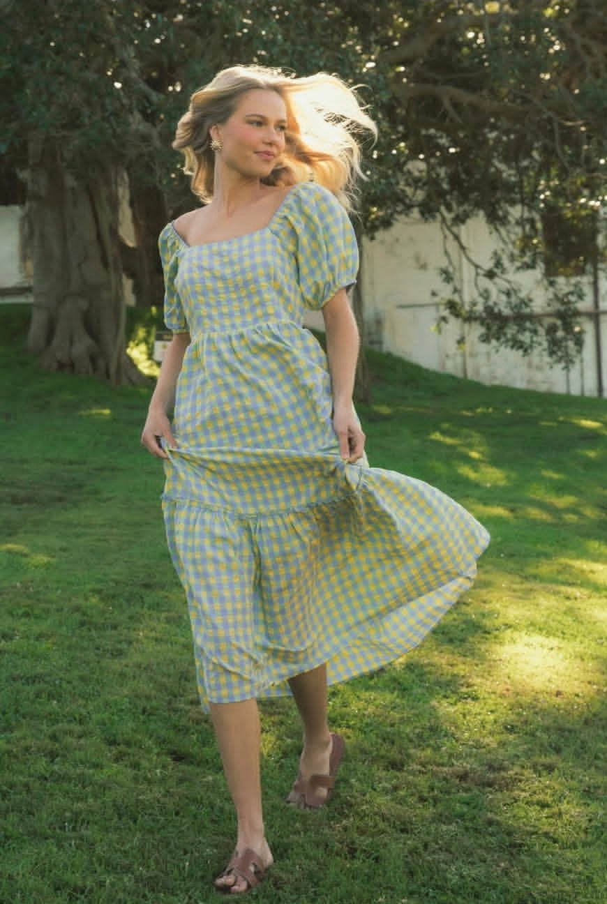 Anka Maxi Dress Yellow Blue