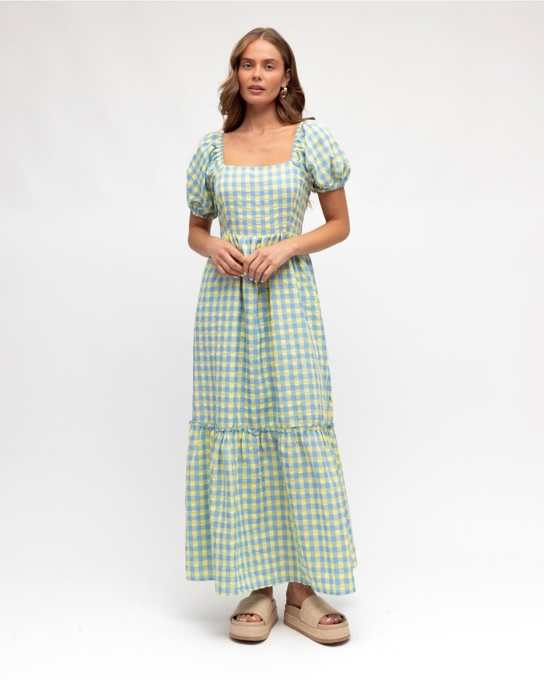 Anka Maxi Dress Yellow Blue