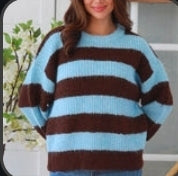 Sally Knit Blue/Chocolate