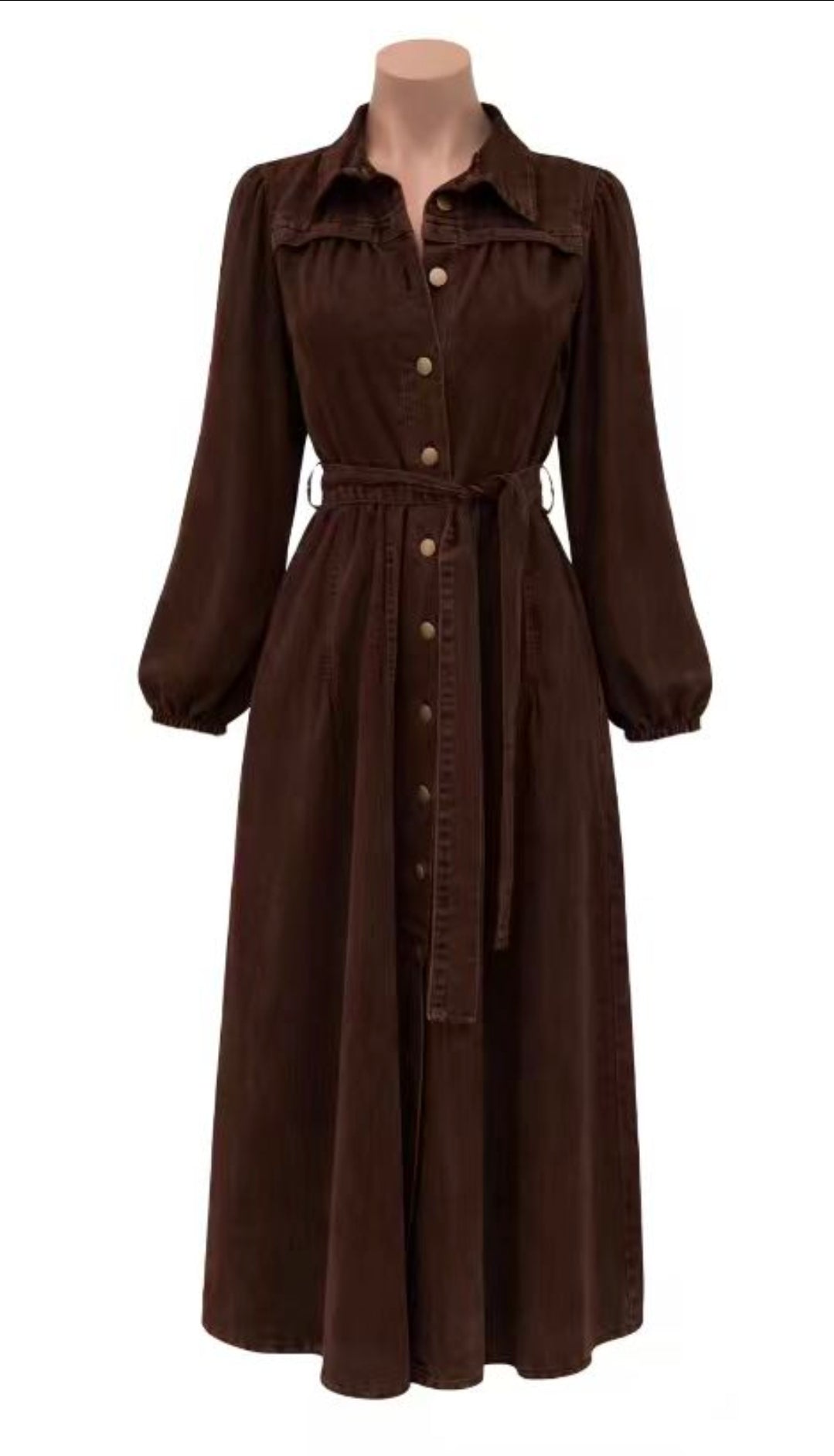 Rosie Denim Dress Chocolate