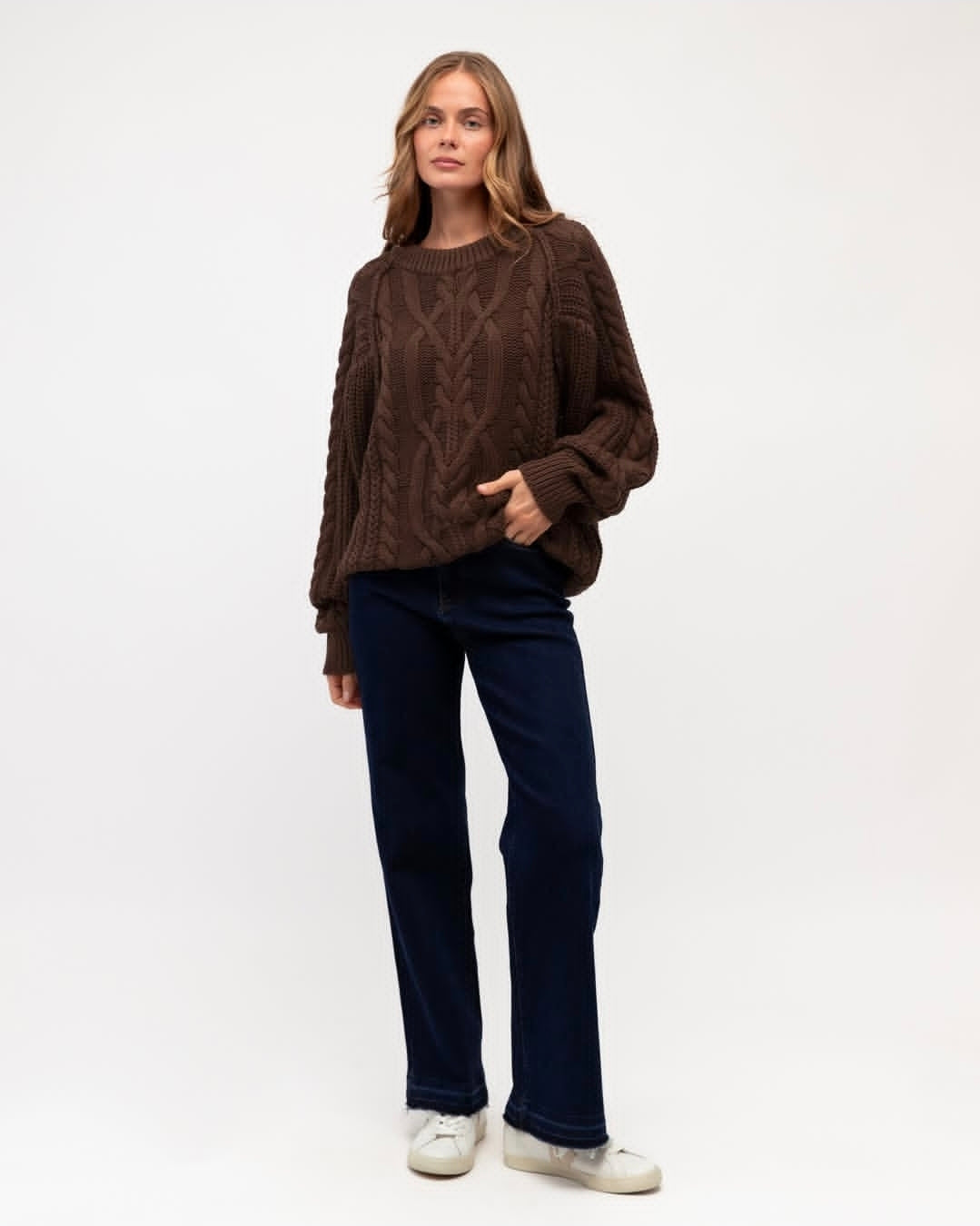 Lola Cable Knit Chocolate