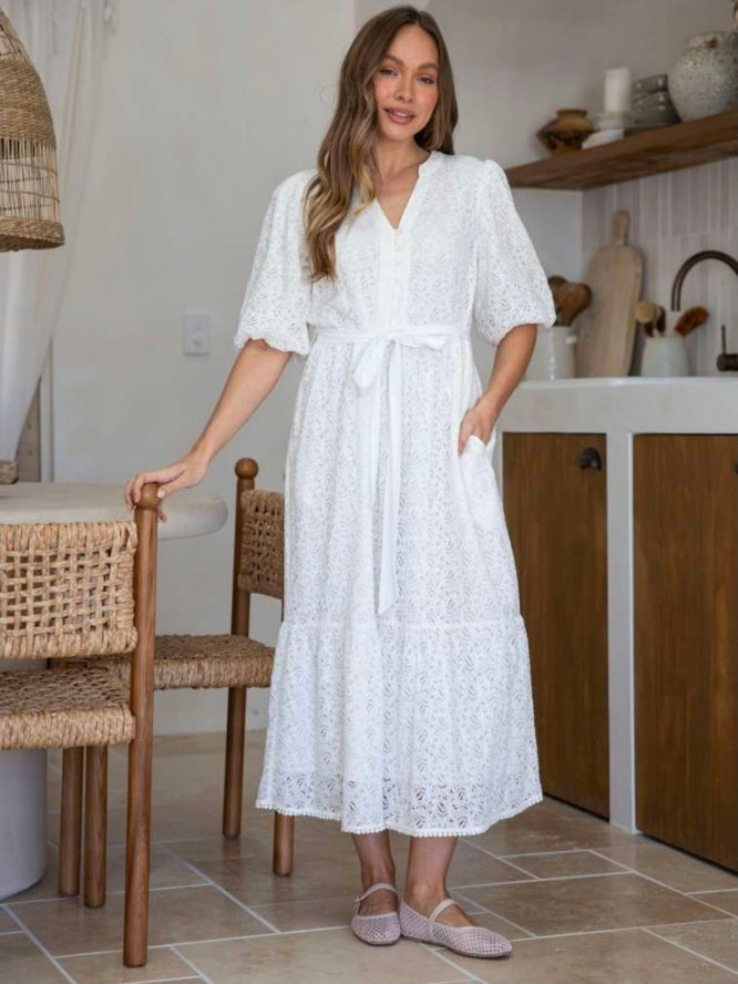 Lace Dress White