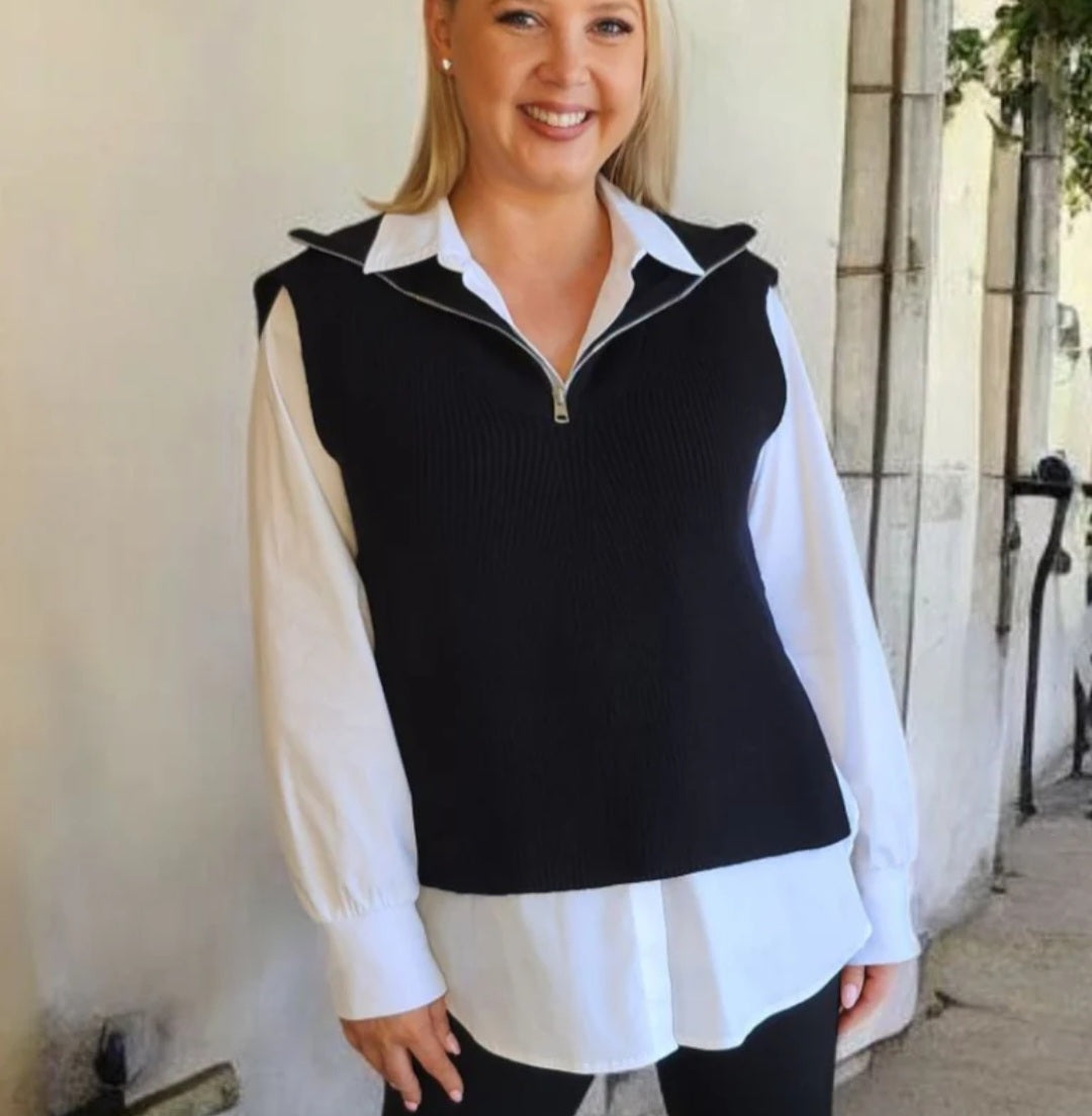 Tribecca Knit Vest Black