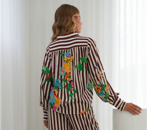 Flower Garden Shirt Chocolate