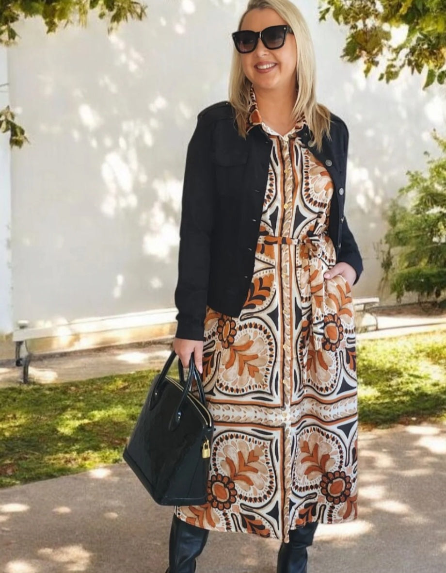 Chocolate floral dress
