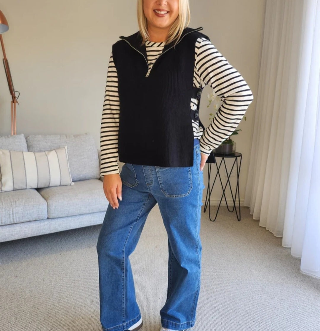 Tribecca Knit Vest Black