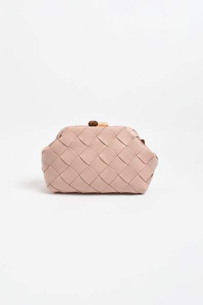 Amelie Weave Clutch Pink