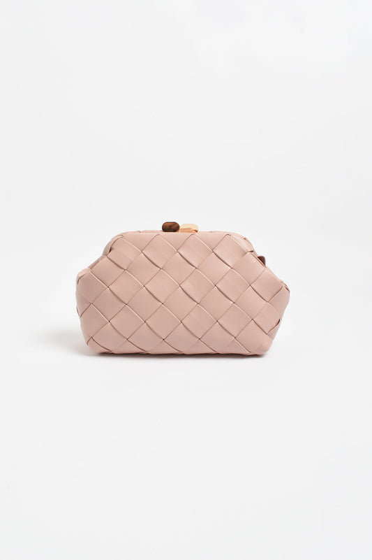 Amelie Weave Clutch Pink