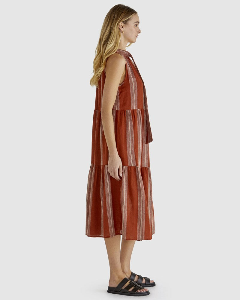 Izzy Dress Rust stripe