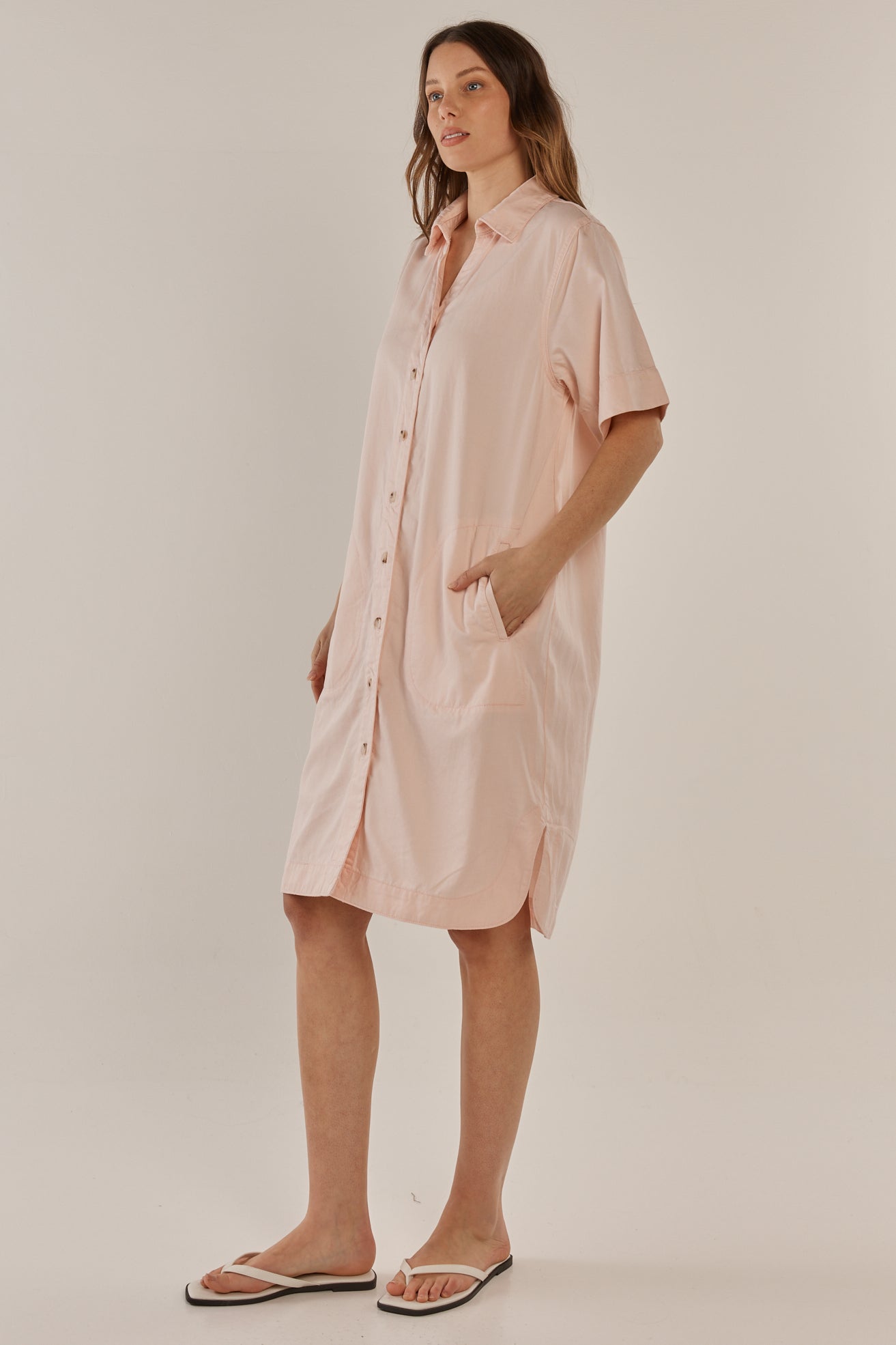 Dawson Denim Dress Pink