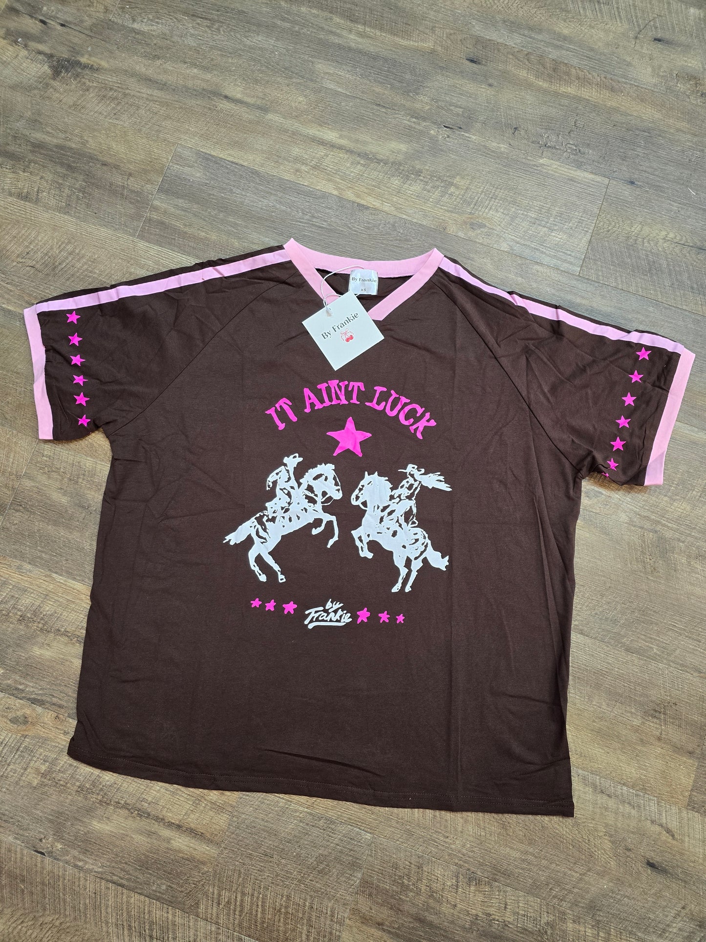 It Aint Luck Choc/Pink