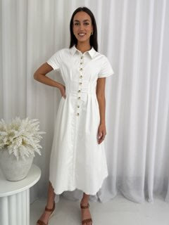 Dana Denim Dress White