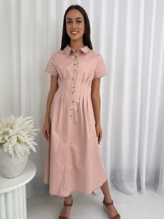 Dana Denim Dress Pink
