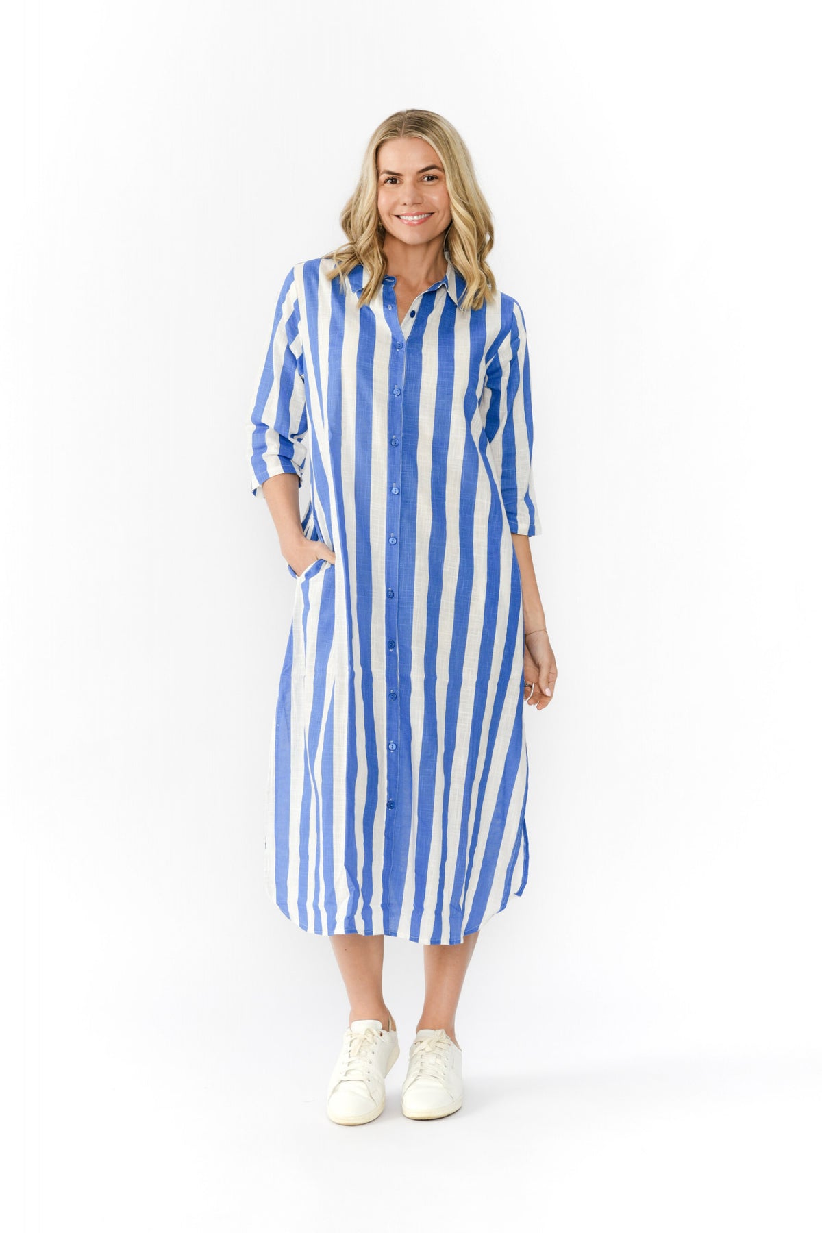 Sofia Shirt Dress Blue Stripe