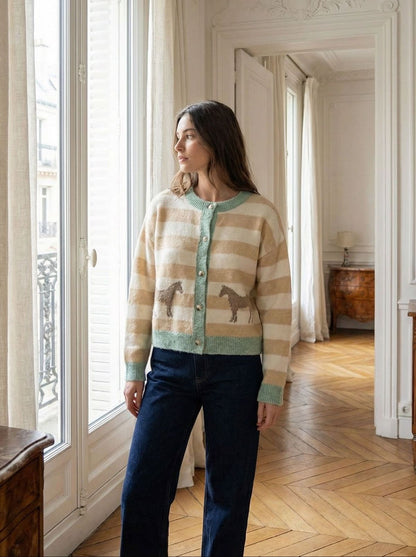 Horse Cardigan Mint