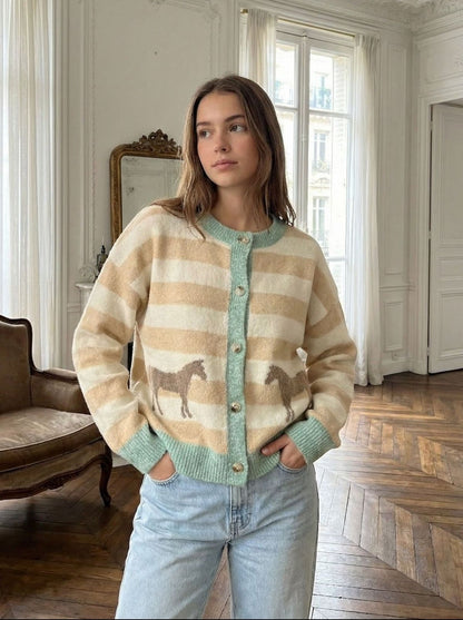 Horse Cardigan Mint