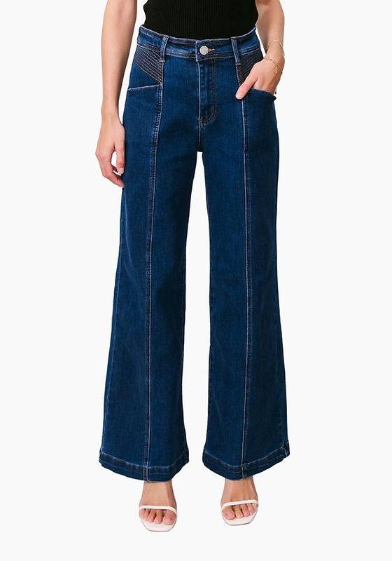 Arli Wide Leg Jeans Dark Denim