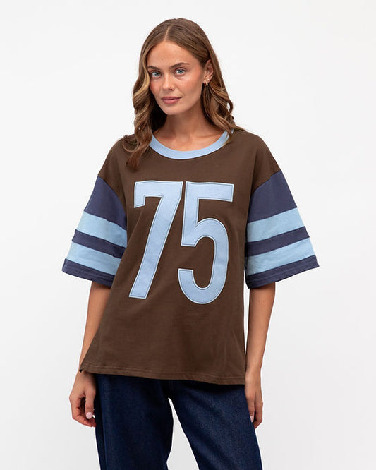 Field Day Tee Choc/Blue