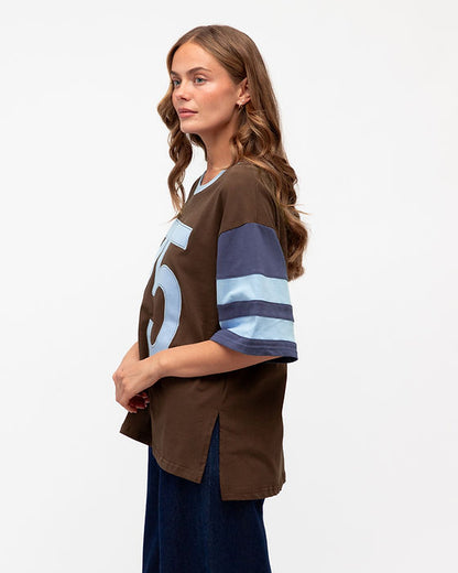 Field Day Tee Choc/Blue