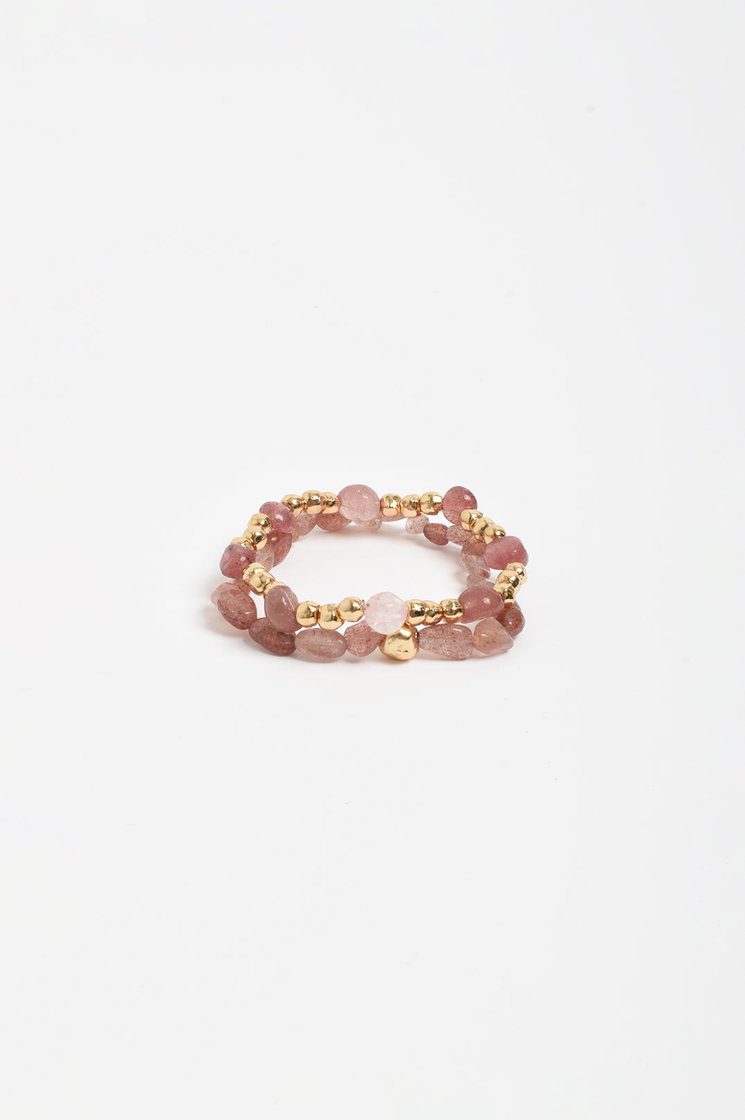 Stone Metal Mix Bracelet Set Pink