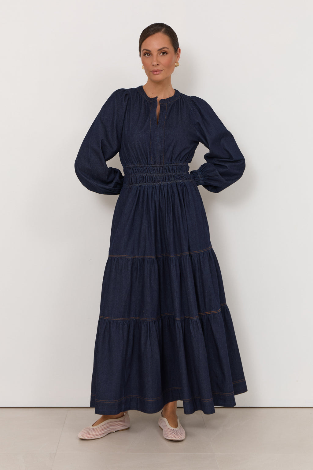 Violetta Long Sleeve Denim Dress
