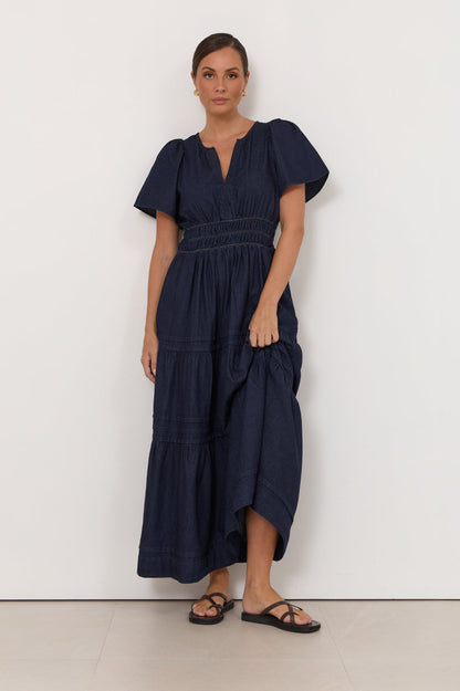 Eliana Lightweight Denim Maxi Dress