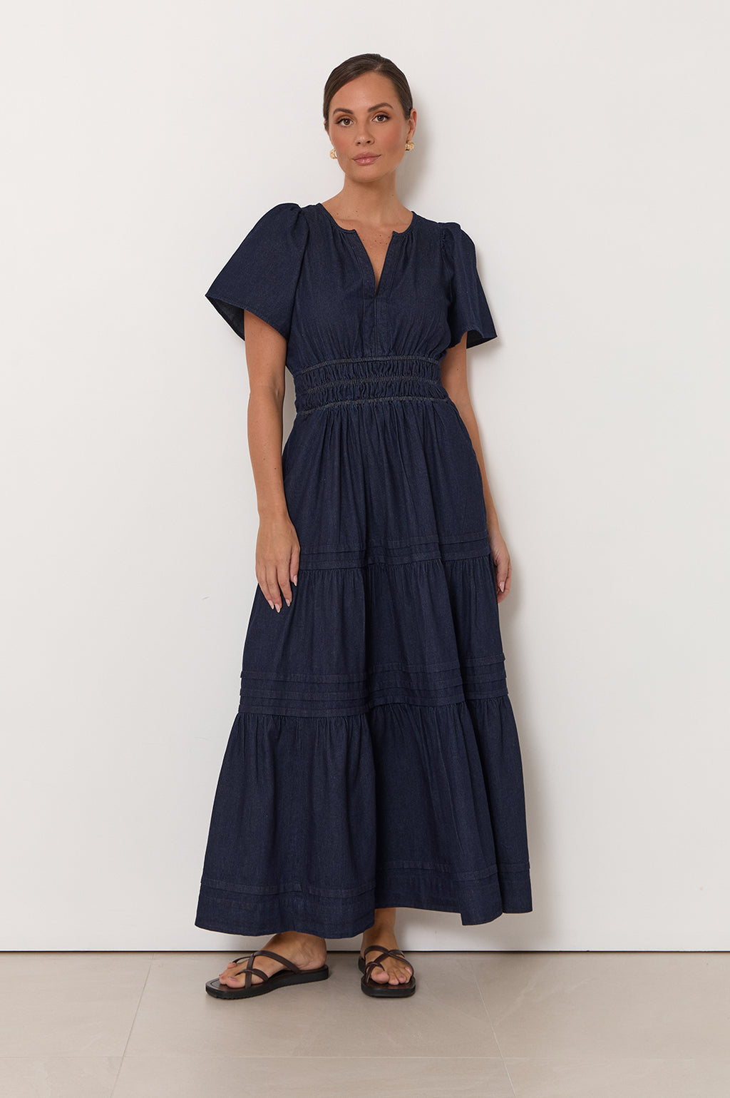 Eliana Lightweight Denim Maxi Dress