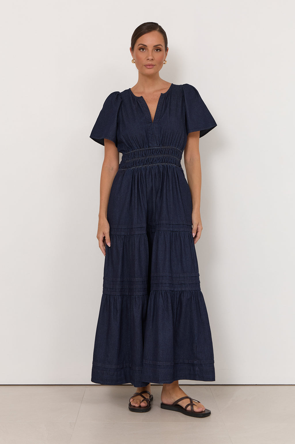 Eliana Lightweight Denim Maxi Dress