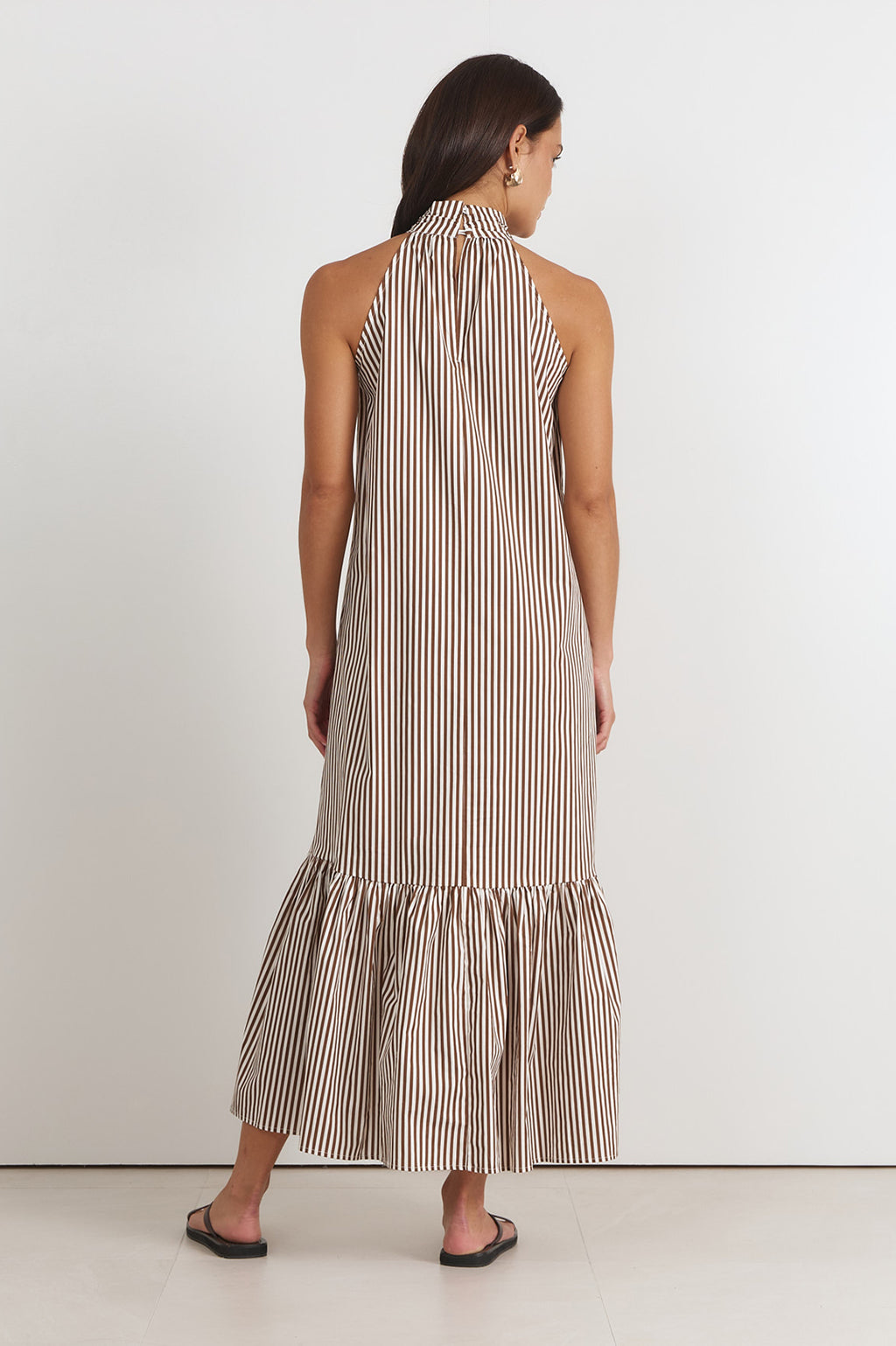 Rosa Stripe Maxi Dress Tan