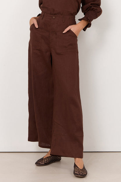 The Gabrielle Linen Pants Chocolate