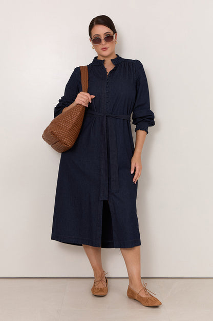 Lilian Lightweight Denim Midi Dress