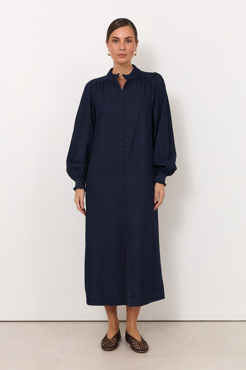 Lilian Lightweight Denim Midi Dress