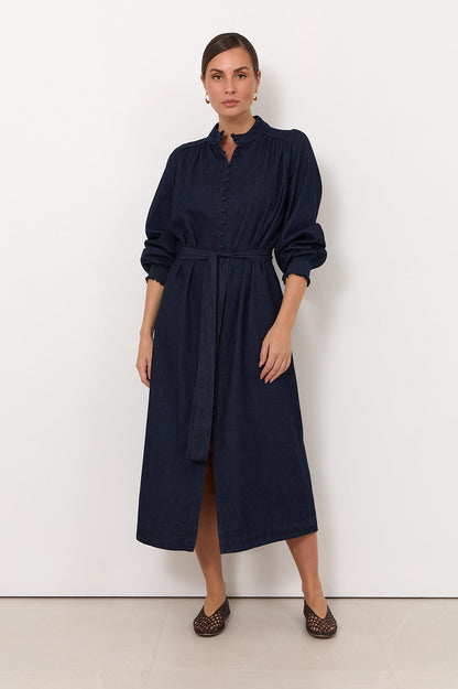 Lilian Lightweight Denim Midi Dress